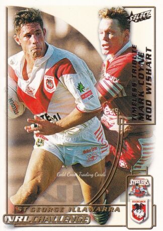 2002 NRL Challenge Common Card - Base 074 Coyne & Wishart St George Dragons