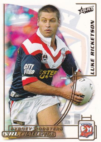 2002 NRL Challenge Common Card - Base 083 Luke Ricketson Sydney Roosters