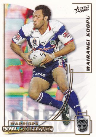 2002 NRL Challenge Common Card - Base 092 Wairangi Koopu Warriors