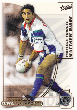2002 NRL Challenge Common Card - Base 098 Matthew Ridge Warriors