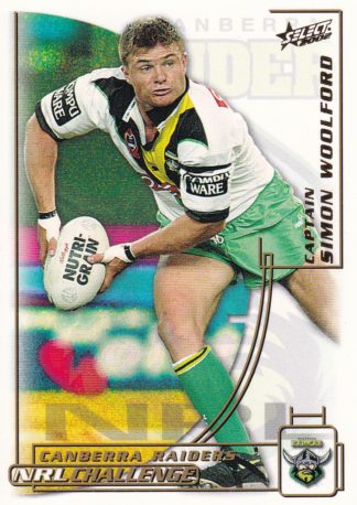 2002 NRL Challenge Common Card - Base 124 Simon Woolford Canberra Raiders