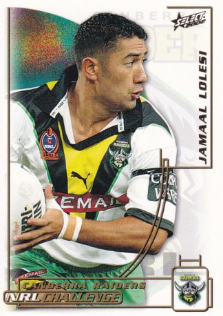 2002 NRL Challenge Common Card - Base 128 Jamal Lolesi Canberra Raiders