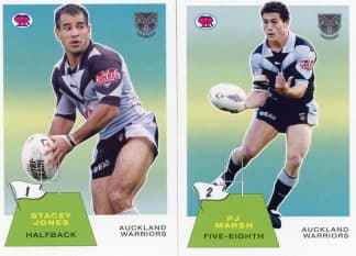 2003 NRL Scanlens Retro Team Set - Auckland Warriors Stacey Jones & PJ Marsh