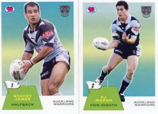 2003 NRL Scanlens Retro Team Set - Auckland Warriors Stacey Jones & PJ Marsh
