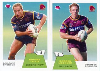 2003 NRL Scanlens Retro Team Set - Brisbane Broncos Gorden Tallis & Darren Lockyer