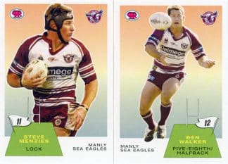 2003 NRL Scanlens Retro Team Set - Manly Sea Eagles Steve Menzies & Ben Walker
