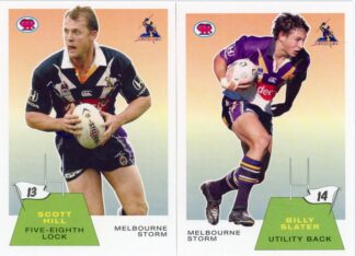 2003 NRL Scanlens Retro Team Set - Melbourne Storm Scott Hill & Billy Slater