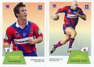 2003 NRL Scanlens Retro Team Set - Newcastle Knights Andrew Johns & Ben Kennedy