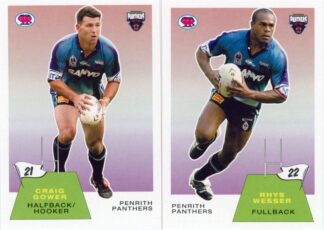 2003 NRL Scanlens Retro Team Set - Penrith Panthers Craig Gower & Rhys Wesser