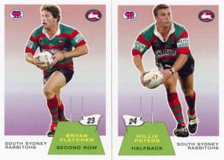 2003 NRL Scanlens Retro Team Set - South Sydney Rabbitohs Bryan Fletcher & Willie Peters