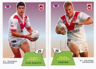 2003 NRL Scanlens Retro Team Set - St George Dragons Trent Barrett & Mark Gasnier