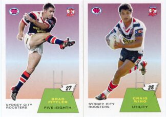 2003 NRL Scanlens Retro Team Set - Sydney Roosters Brad Fittler & Craig Wing