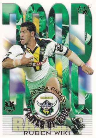 2003 NRL XL Club Player Of The Year - CP03 Ruben Wiki Canberra Raiders