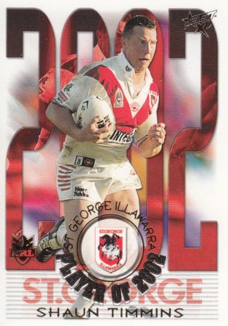 2003 NRL XL Club Player Of The Year - CP11 Shaun Timmins St George Dragons