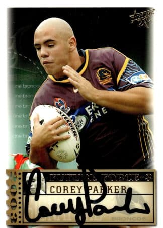 2003 NRL XL Future Force Signature - FF32 Corey Parker Brisbane Broncos