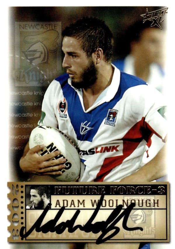 2003 NRL XL Future Force Signature - FF36 Adam Woolnough Newcastle Knights