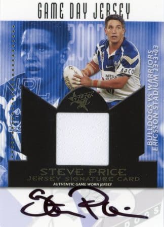 2003 NRL XL Game Day Jersey Signature - JS2 Steve Price Canterbury Bulldogs
