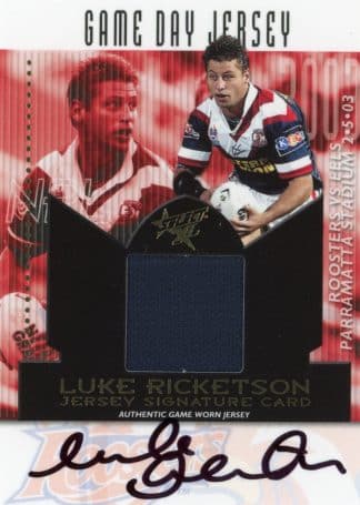 2003 NRL XL Game Day Jersey Signature - JS3 Luke Ricketson Sydney Roosters