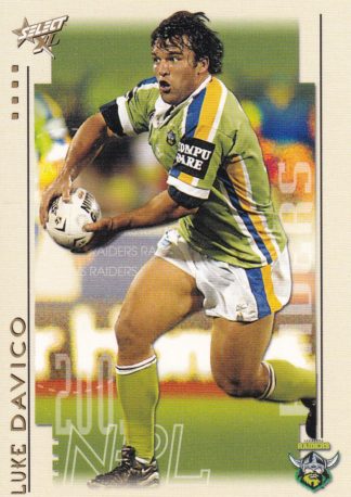 2003 NRL XL Common Card - Base 030 Luke Davico Canberra Raiders