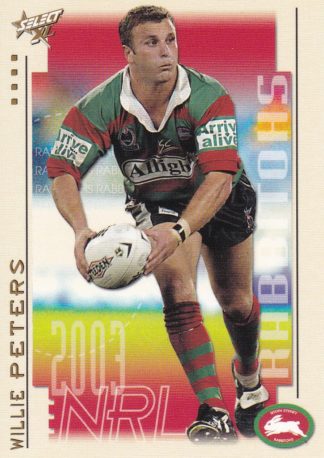 2003 NRL XL Common Card - Base 141 Willie Peters South Sydney Rabbitohs