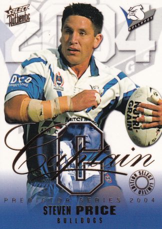 2004 NRL Authentic Captains Card - CP02 Steve Price Canterbury Bulldogs