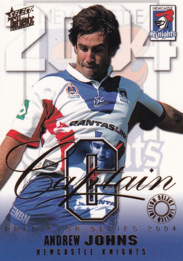 2004 NRL Authentic Captains Card - CP05 Andrew Johns Newcastle Knights