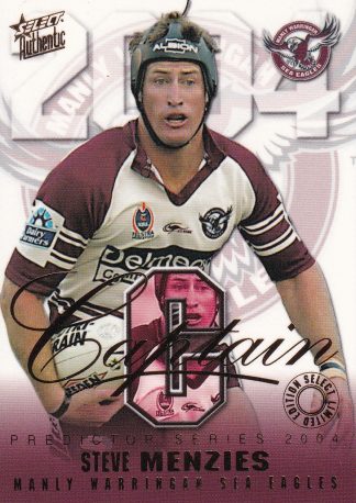 2004 NRL Authentic Captains Card - CP07 Steve Menzies Manly Sea Eagles