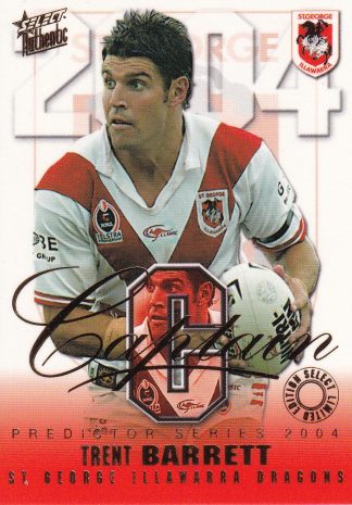 2004 NRL Authentic Captains Card - CP11 Trent Barrett St George Dragons