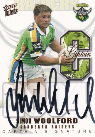 2004 NRL Authentic Captains Signature - CS03 Simon Woolford Canberra Raiders