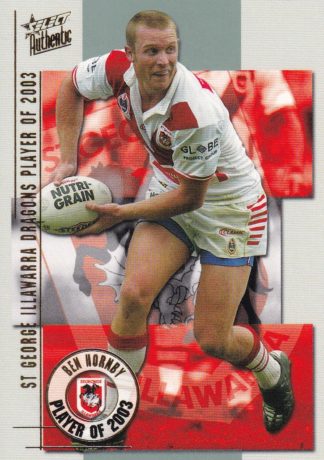 2004 NRL Authentic Club Player Of The Year - CP11 Ben Hornby St George Dragons