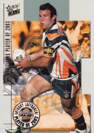 2004 NRL Authentic Club Player Of The Year - CP15 Anthony Laffranchi Wests Tigers