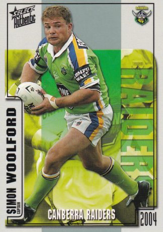 2004 NRL Authentic Common Card - Base 028 Simon Woolford Canberra Raiders