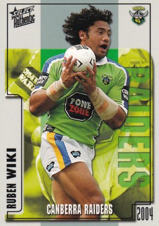 2004 NRL Authentic Common Card - Base 029 Ruben Wiki Canberra Raiders