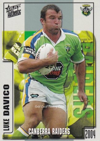 2004 NRL Authentic Common Card - Base 031 Luke Davico Canberra Raiders