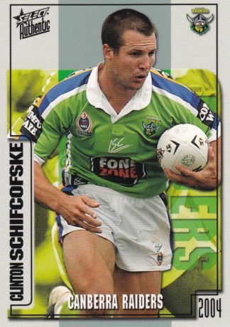 2004 NRL Authentic Common Card - Base 038 Clinton Schifcofske Canberra Raiders