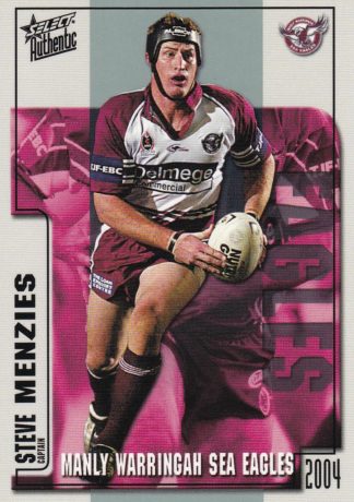 2004 NRL Authentic Common Card - Base 076 Steve Menzies Manly Sea Eagles