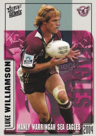 2004 NRL Authentic Common Card - Base 084 Luke Williamson Manly Sea Eagles