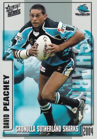 2004 NRL Authentic Common Card - Base 119 David Peachey Cronulla Sharks