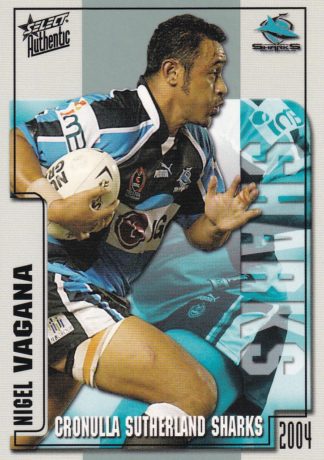 2004 NRL Authentic Common Card - Base 122 Nigel Vagana Cronulla Sharks