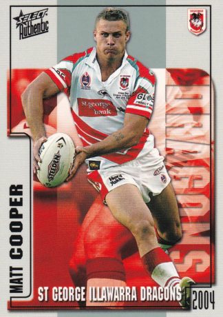 2004 NRL Authentic Common Card - Base 125 Matt Cooper St George Dragons