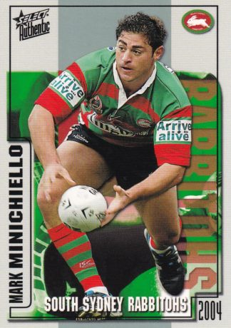 2004 NRL Authentic Common Card - Base 143 Mark Minichiello South Sydney Rabbitohs
