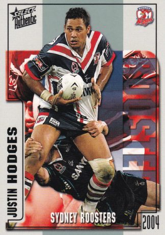 2004 NRL Authentic Common Card - Base 155 Justin Hodges Sydney Roosters