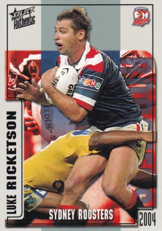 2004 NRL Authentic Common Card - Base 157 Luke Ricketson Sydney Roosters