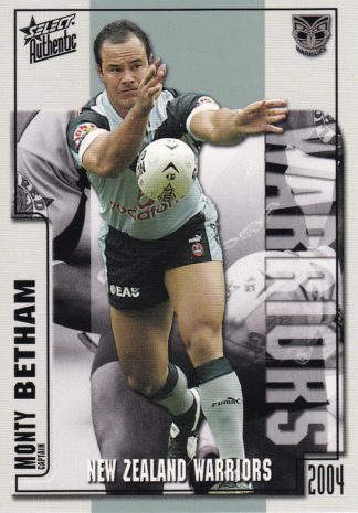 2004 NRL Authentic Common Card - Base 160 Monty Betham New Zealand Warriors