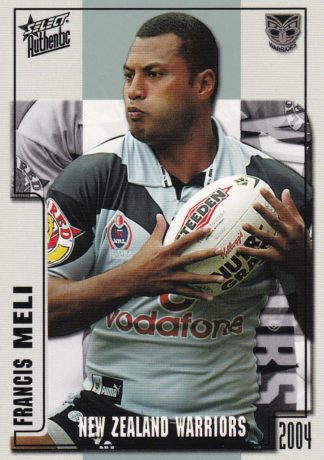 2004 NRL Authentic Common Card - Base 161 Francis Meli New Zealand Warriors