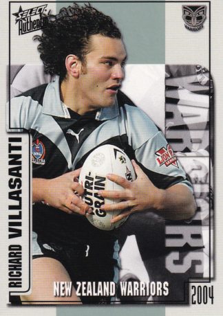 2004 NRL Authentic Common Card - Base 168 Richard Villasanti New Zealand Warriors