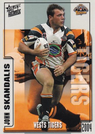 2004 NRL Authentic Common Card - Base 180 John Skandalis Wests Tigers