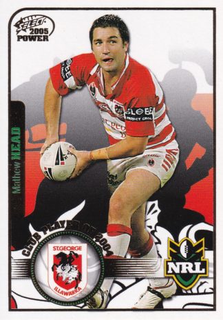 2005 NRL Power Club Player Of The Year - CP11 Matthew Head St George Dragons