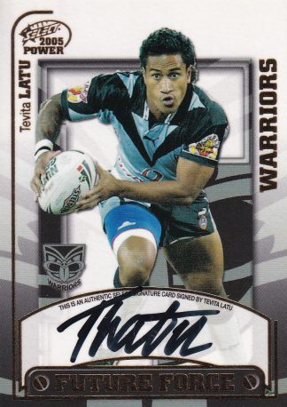 2005 NRL Power Future Force Signature - FF14 Tevita Latu Warriors