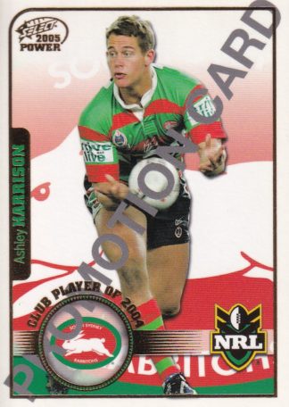 2005 NRL Power Promotional Card - CP12 Ashley Harrison South Sydney Rabbitohs
